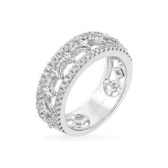 Nhẫn vàng trắng 14K gắn kim cương DOJI AFRR000562F2DA1