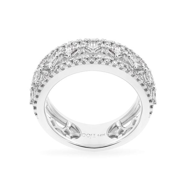 Nhẫn vàng trắng 14K gắn kim cương DOJI AFRR000562F2DA1