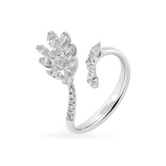 Nhẫn vàng trắng 14K gắn kim cương DOJI AFRR000569F2DA1