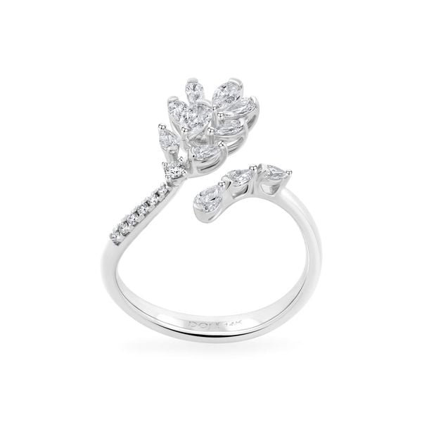 Nhẫn vàng trắng 14K gắn kim cương DOJI AFRR000569F2DA1