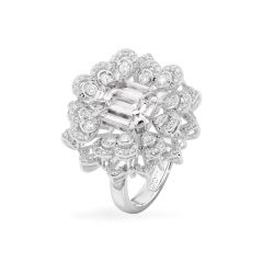 Nhẫn vàng trắng 18K gắn kim cương DOJI AFRR100106D2DA1