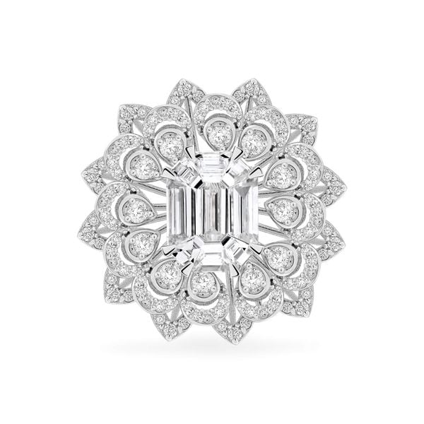 Nhẫn vàng trắng 18K gắn kim cương DOJI AFRR100106D2DA1