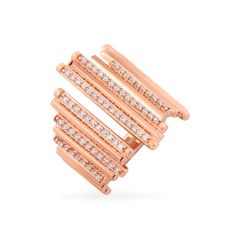 Nhẫn vàng hồng 18K gắn kim cương DOJI AFRR100114D3DA1