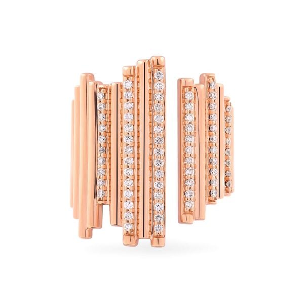 Nhẫn vàng hồng 18K gắn kim cương DOJI AFRR100114D3DA1