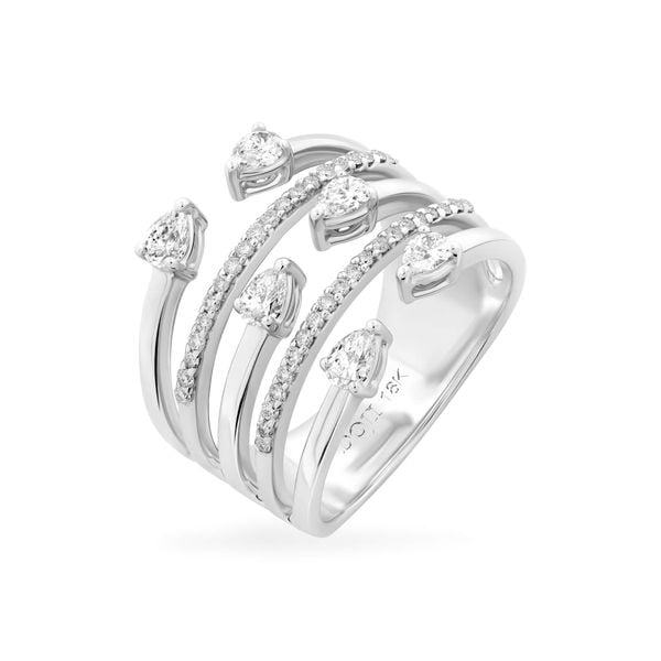 Nhẫn vàng trắng 18K gắn kim cương DOJI AFRR100120D2DA1