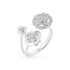 Nhẫn vàng trắng 14K gắn kim cương DOJI AFRR100139F2DA1