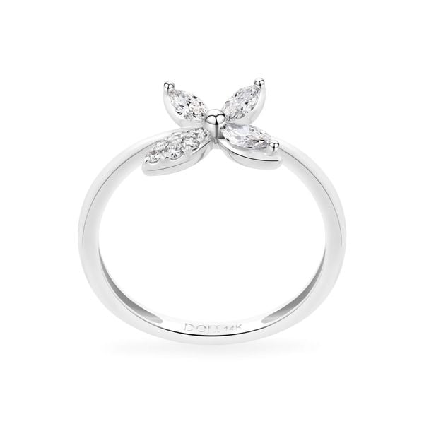 Nhẫn vàng trắng 14K gắn kim cương DOJI AFRR400177F2DA1