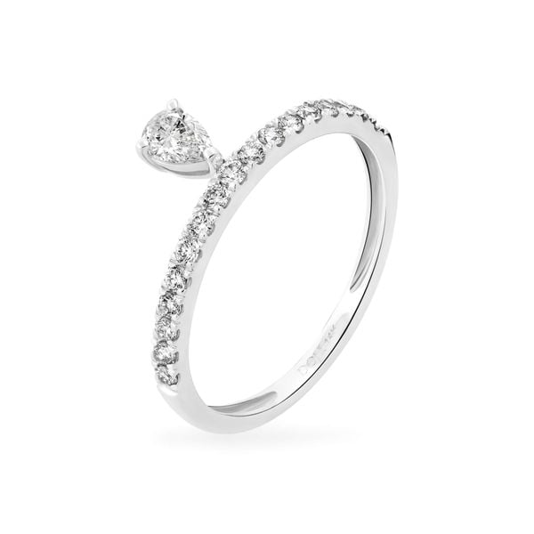 Nhẫn vàng trắng 14K gắn kim cương DOJI AFRR400186F2DA1