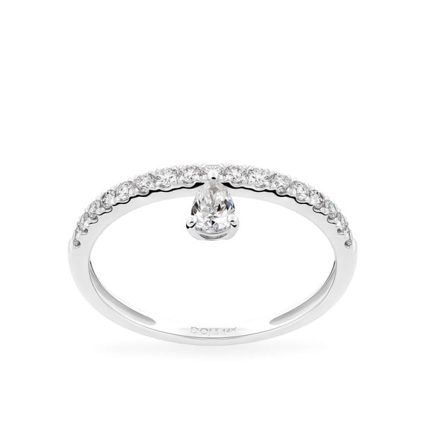 Nhẫn vàng trắng 14K gắn kim cương DOJI AFRR400186F2DA1