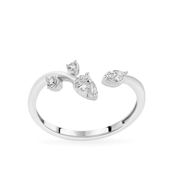 Nhẫn vàng trắng 14K gắn kim cương DOJI AFRR400194F2DA1