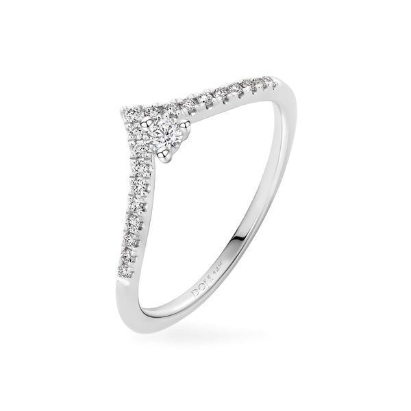 Nhẫn vàng trắng 14K gắn kim cương DOJI AFRR600005F2DA1