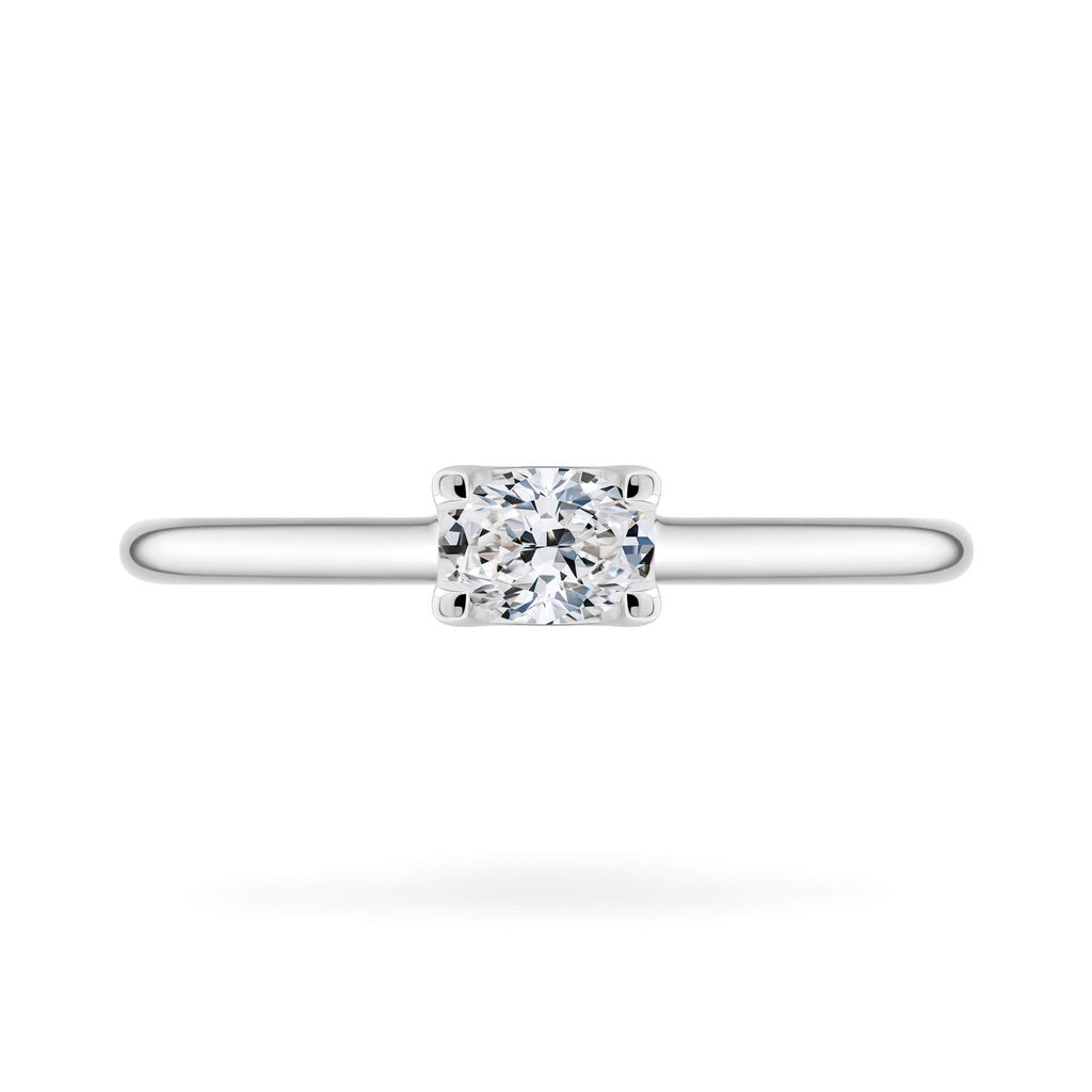 Nhẫn vàng trắng 14K gắn kim cương DOJI AFRR600011F2DA1 