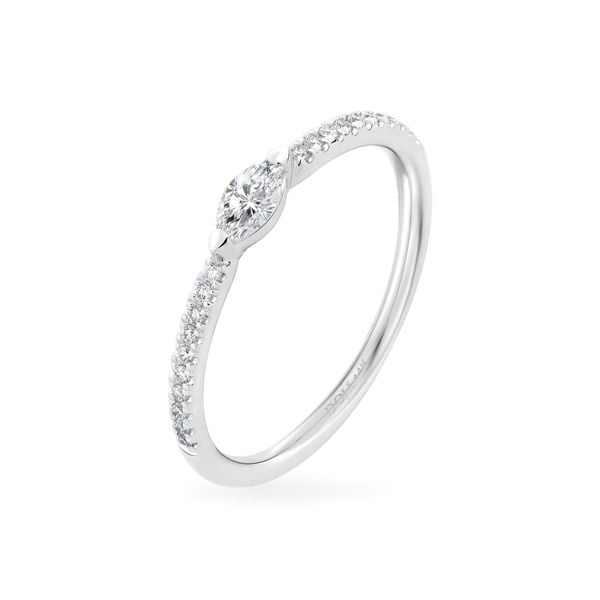 Nhẫn vàng trắng 14K gắn kim cương DOJI AFRR600021F2DA1
