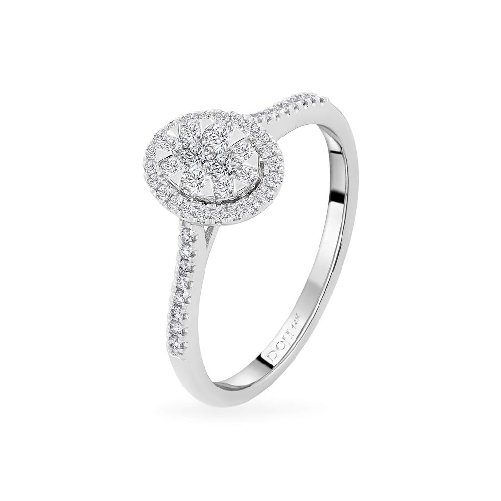 Nhẫn vàng trắng 14K gắn kim cương DOJI AFRR600029F2DA1 