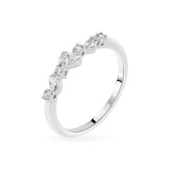 Nhẫn vàng trắng 14K gắn kim cương DOJI AFRR700081F2DA1