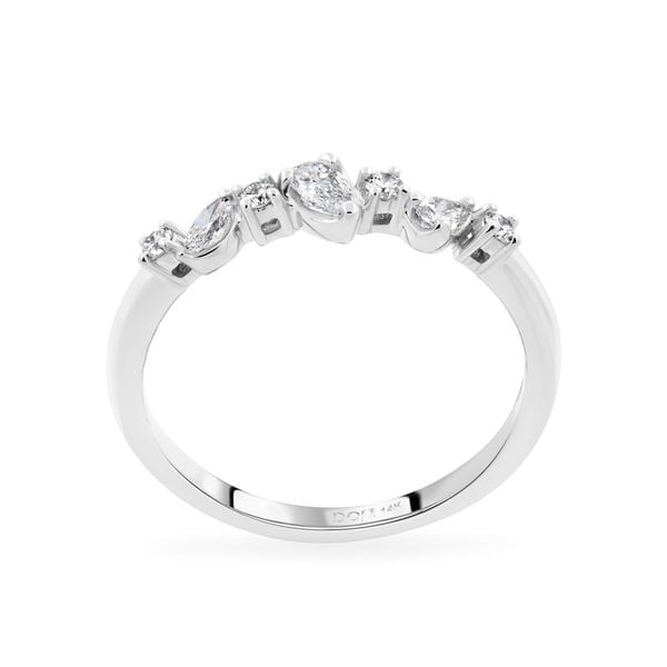 Nhẫn vàng trắng 14K gắn kim cương DOJI AFRR700081F2DA1