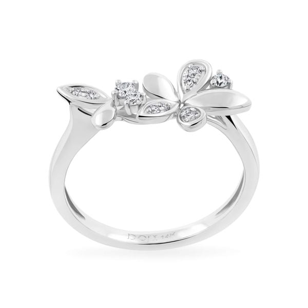 Nhẫn vàng trắng 14K gắn kim cương DOJI AFRR800026F2DA1