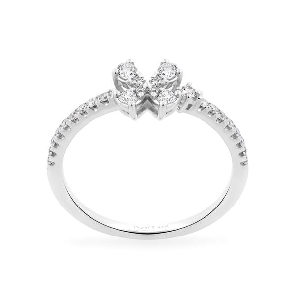 Nhẫn vàng trắng 14K gắn kim cương DOJI AFRR800044F2DA1