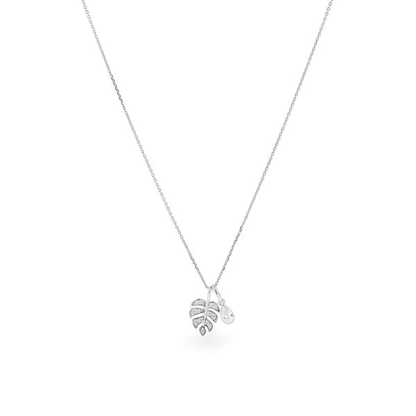 Dây liền mặt vàng trắng 14K gắn đá CZ DOJI ALPK000680F2CZ1