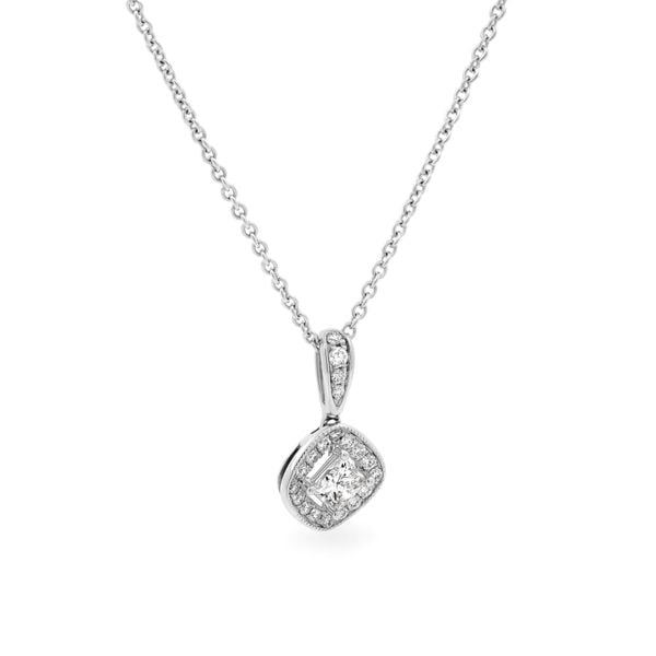 Dây liền mặt vàng trắng 18K gắn kim cương DOJI ALPR000004D2DA1