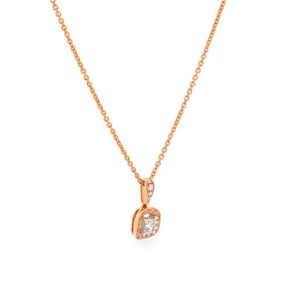 Dây liền mặt vàng hồng 18K gắn kim cương DOJI ALPR000005D3DA1