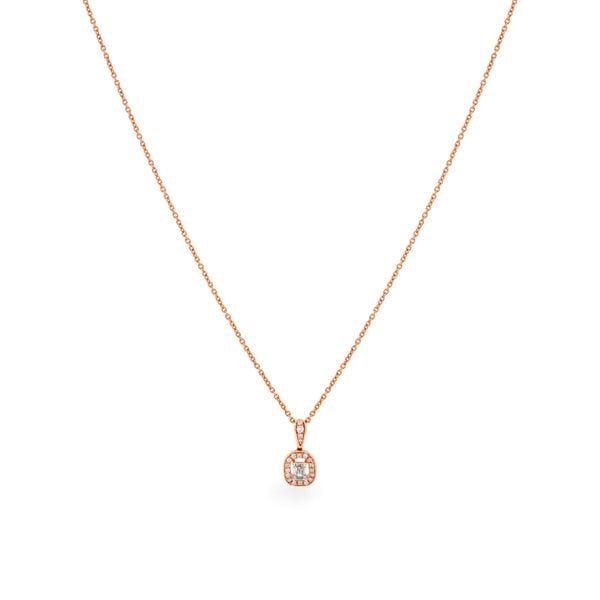 Dây liền mặt vàng hồng 18K gắn kim cương DOJI ALPR000006D3DA1