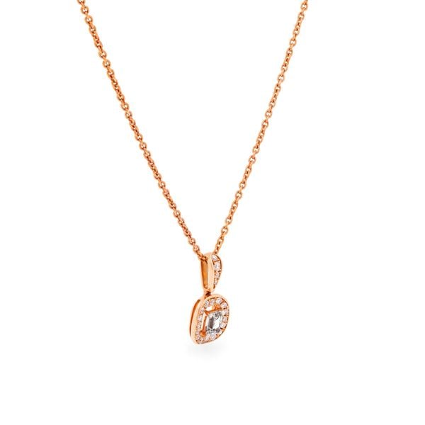 Dây liền mặt vàng hồng 18K gắn kim cương DOJI ALPR000006D3DA1