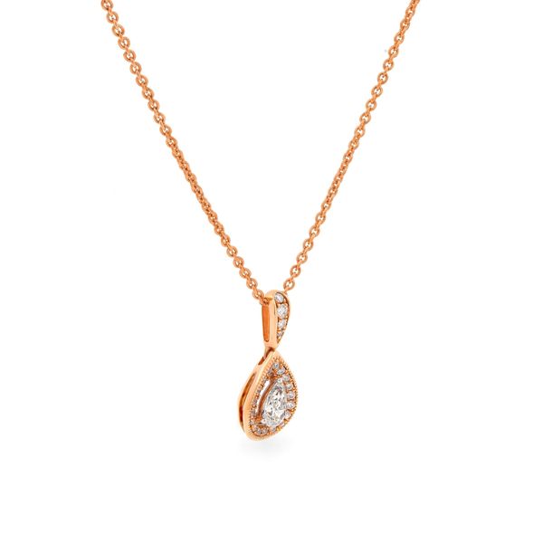 Dây liền mặt vàng hồng 18K gắn kim cương DOJI ALPR000008D3DA1