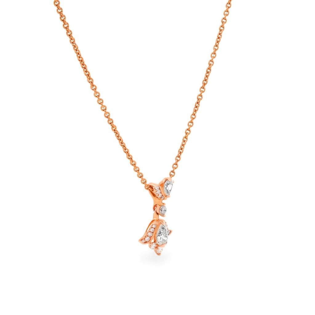 Dây liền mặt vàng hồng 18K gắn kim cương DOJI ALPR000046D3DA1 