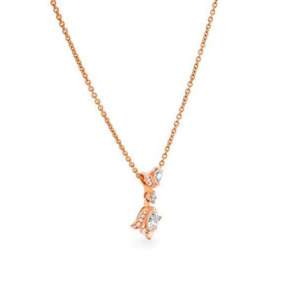 Dây liền mặt vàng hồng 18K gắn kim cương DOJI ALPR000046D3DA1