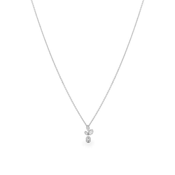 Dây liền mặt vàng trắng 18K gắn kim cương DOJI ALPR000053D2DA1