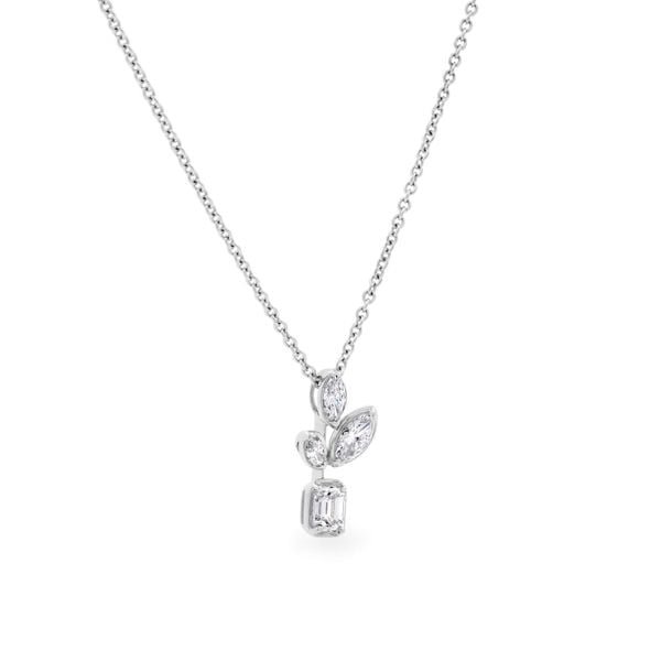 Dây liền mặt vàng trắng 18K gắn kim cương DOJI ALPR000053D2DA1