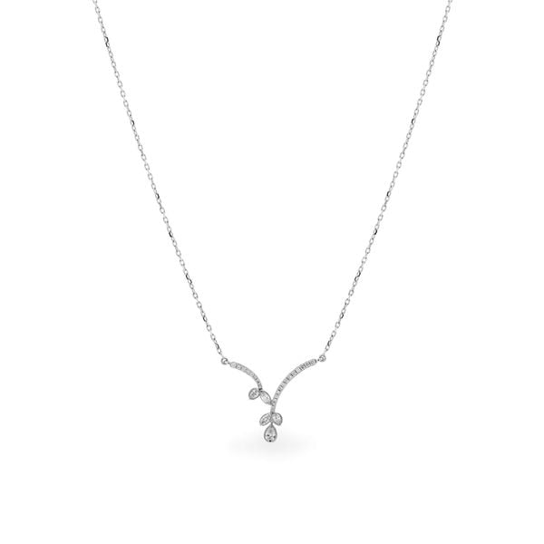 Dây liền mặt vàng trắng 18K gắn kim cương DOJI ALPR000060D2DA1