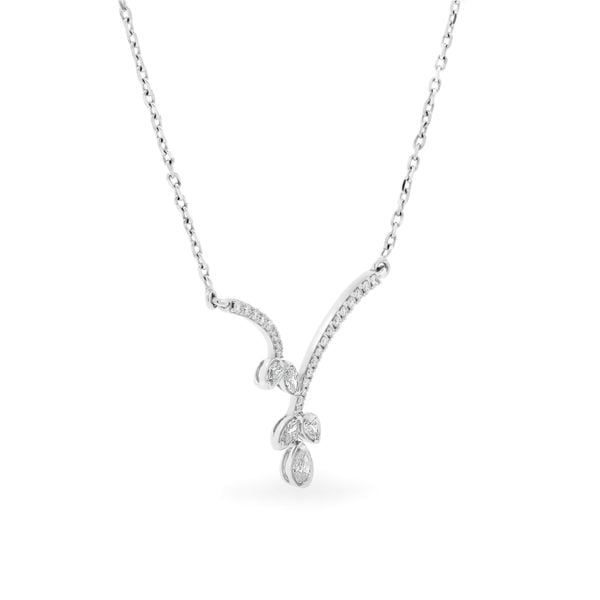 Dây liền mặt vàng trắng 18K gắn kim cương DOJI ALPR000060D2DA1