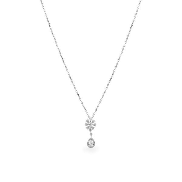 Dây liền mặt vàng trắng 18K gắn kim cương DOJI ALPR000063D2DA1