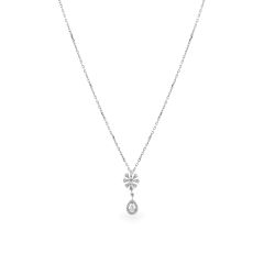 Dây liền mặt vàng trắng 18K gắn kim cương DOJI ALPR000063D2DA1