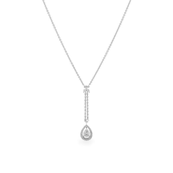 Dây liền mặt vàng trắng 18K gắn kim cương DOJI ALPR000077D2DA1
