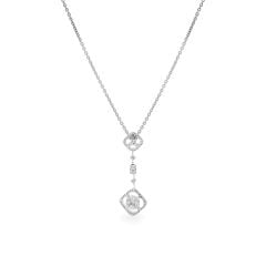 Dây liền mặt vàng trắng 18K gắn kim cương DOJI ALPR000079D2DA1