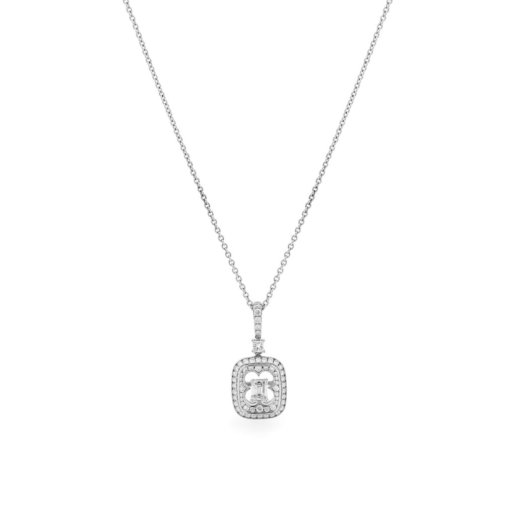 Dây liền mặt vàng trắng 18K gắn kim cương DOJI ALPR000083D2DA1 