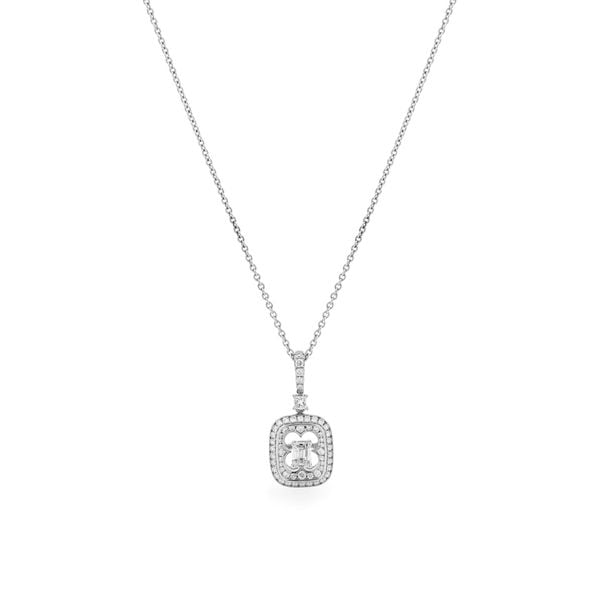 Dây liền mặt vàng trắng 18K gắn kim cương DOJI ALPR000083D2DA1