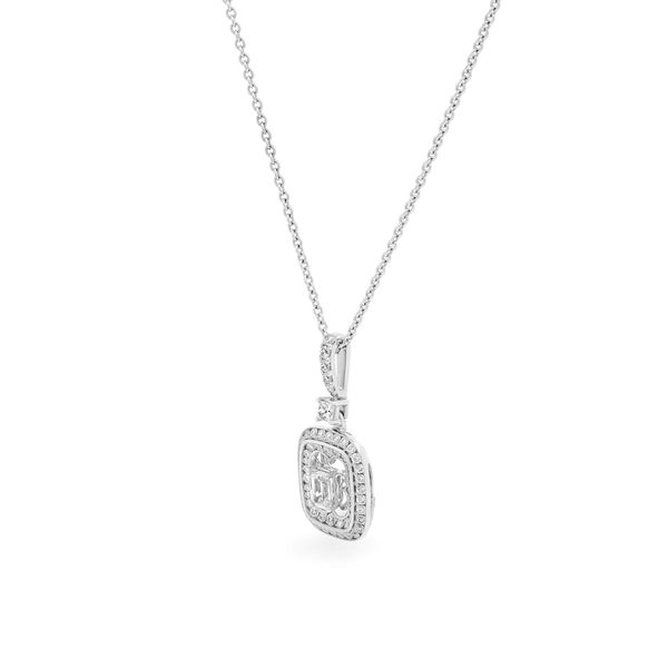 Dây liền mặt vàng trắng 18K gắn kim cương DOJI ALPR000083D2DA1