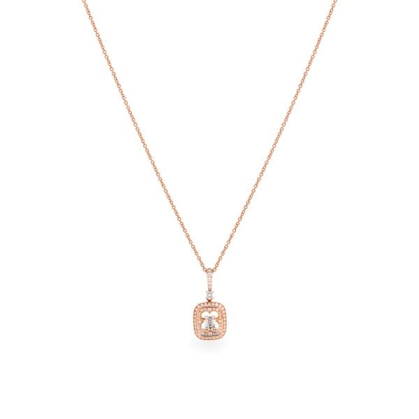 Dây liền mặt vàng hồng 18K gắn kim cương DOJI ALPR000083D3DA1