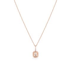 Dây liền mặt vàng hồng 18K gắn kim cương DOJI ALPR000083D3DA1