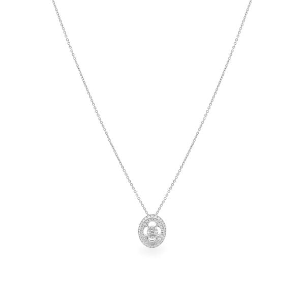 Dây liền mặt vàng trắng 18K gắn kim cương DOJI ALPR000084D2DA1