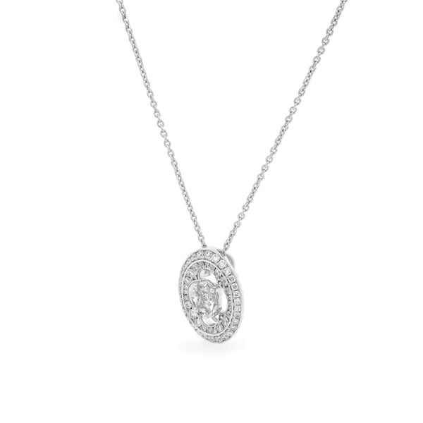 Dây liền mặt vàng trắng 18K gắn kim cương DOJI ALPR000084D2DA1