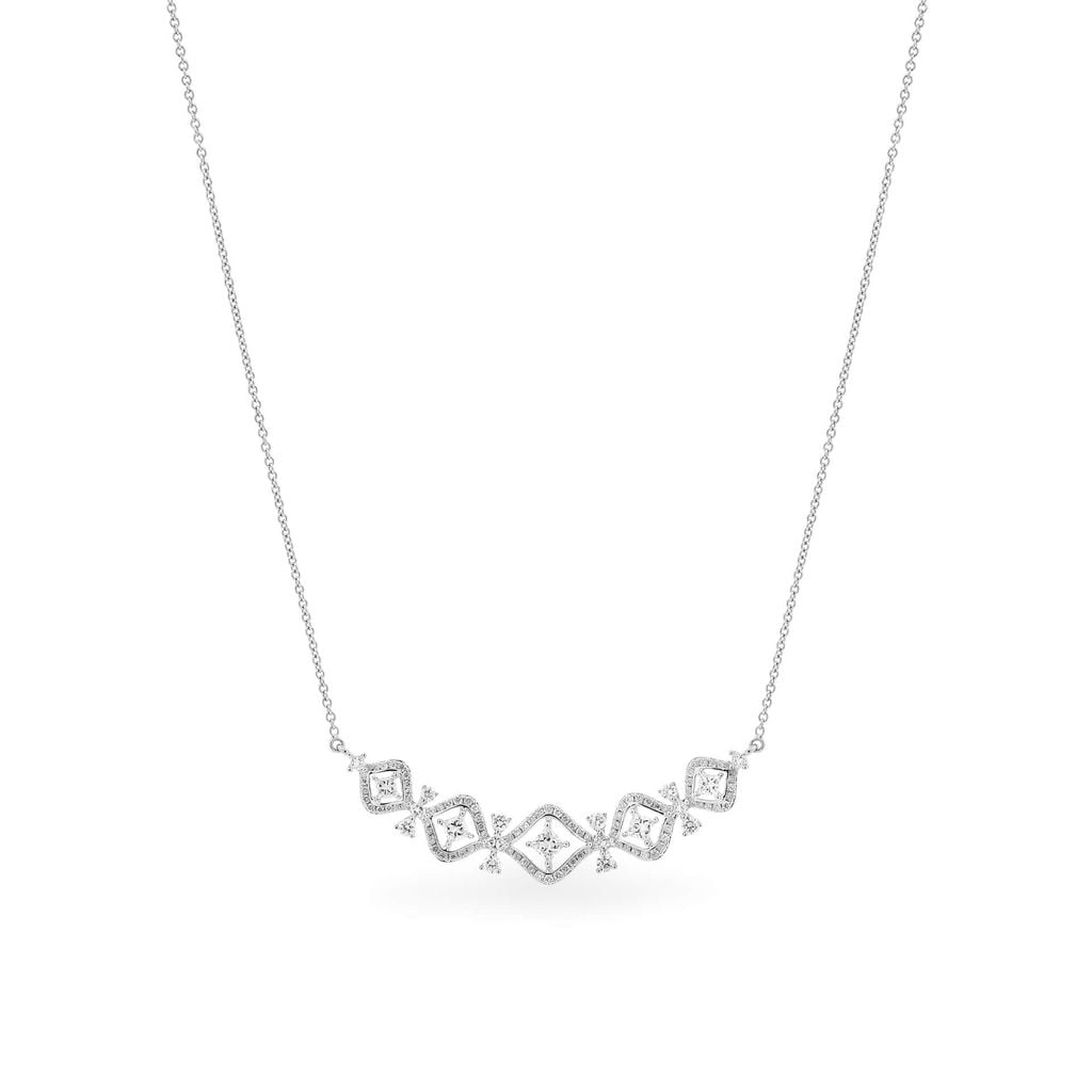 Dây liền mặt vàng trắng 18K gắn kim cương DOJI ALPR000098D2DA1 