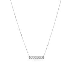 Dây liền mặt vàng trắng 18K gắn kim cương DOJI ALPR000290D2DA1