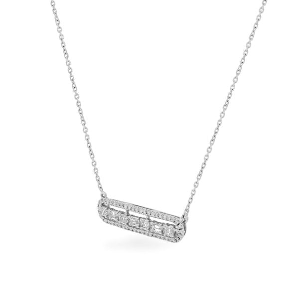 Dây liền mặt vàng trắng 18K gắn kim cương DOJI ALPR000290D2DA1