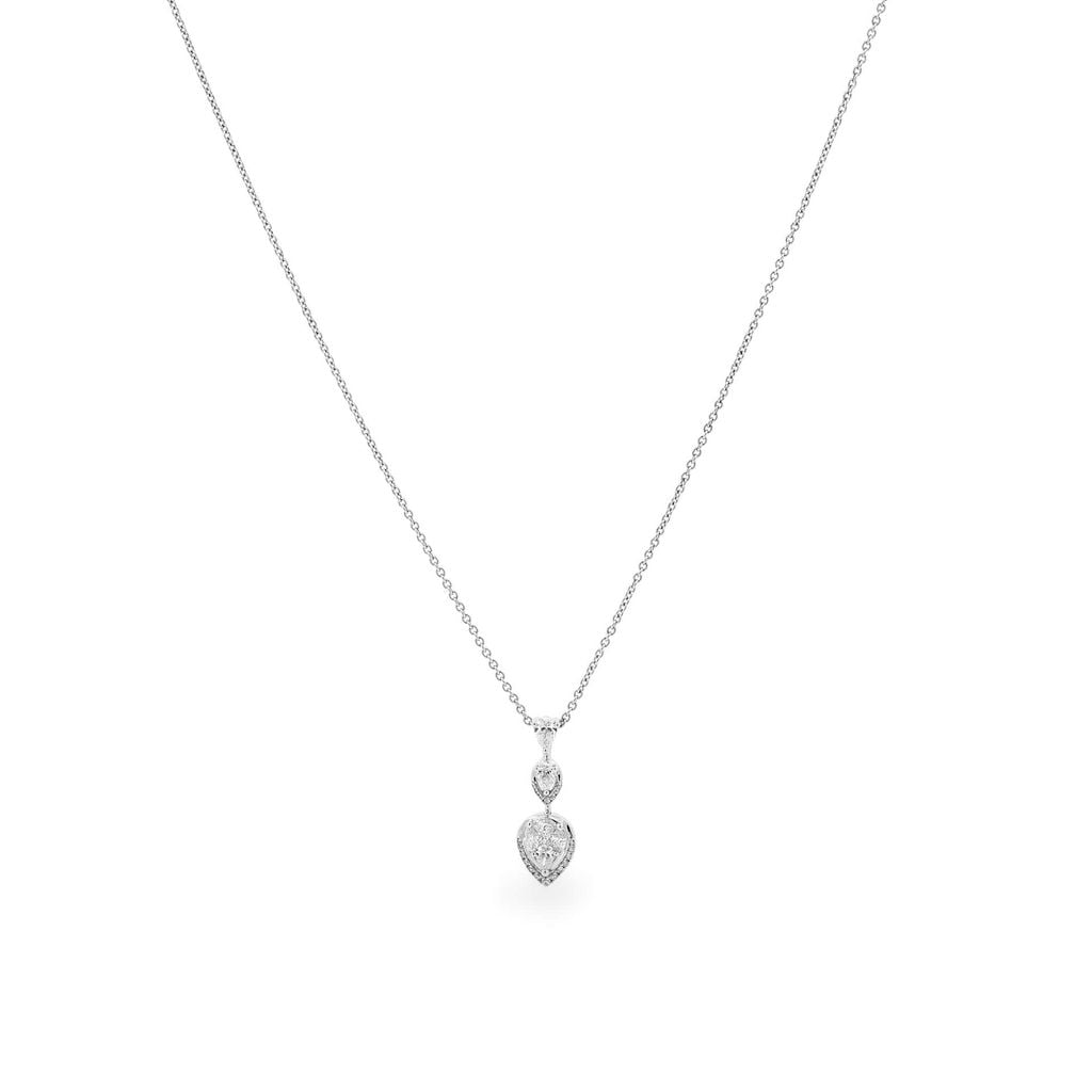 Dây liền mặt vàng trắng 18K gắn kim cương DOJI ALPR000365D2DA1 