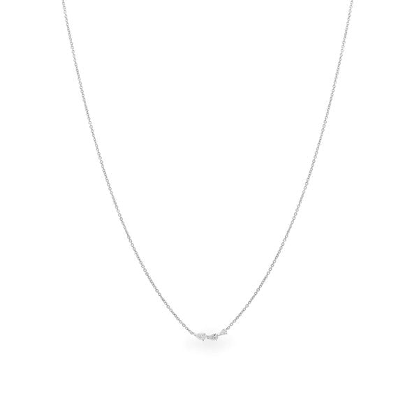 Dây liền mặt vàng trắng 14K gắn kim cương DOJI ALPR000500F2DA1